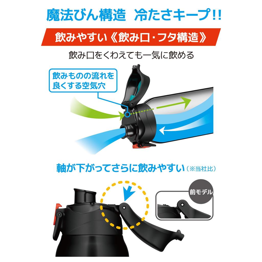 Termos Vatten Vakuumisolerad Sport Svart För Kall För Inkluderar Rem BKOR Flaska, Flaska, 800ml, Orange, Förvaring, Barn, Ficka,