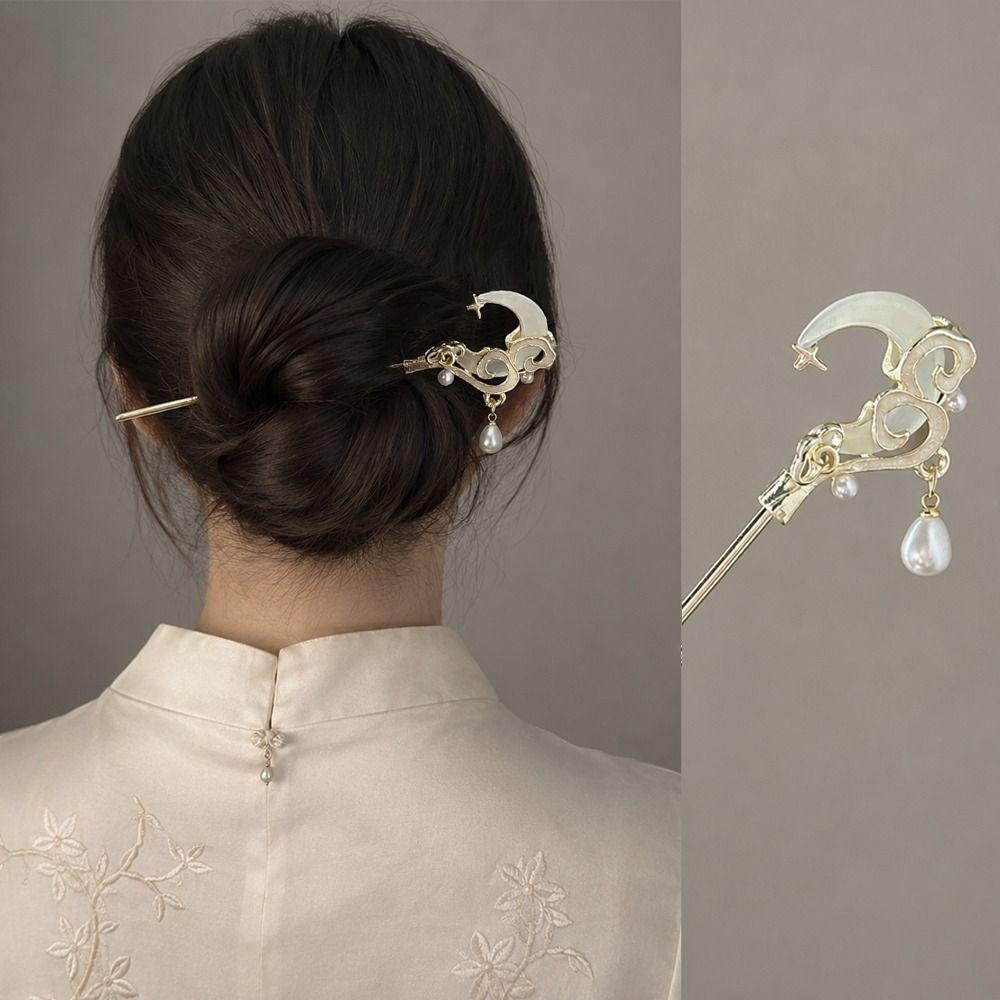 Moonlight Stone Hairpin Accessories New Chinese Style Chopstick Shaped Hairpin  For Woman Girl