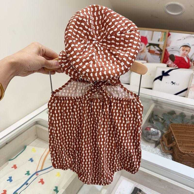 Korean Children's Clothing 25 Summer New Style Cotton Overalls for Boys and Girls, Cute Romper with Hat