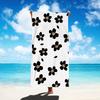 Schwarzes Blumen-Strandtuch Einseitiger 2D-Druck Schnelltrocknendes Mikrofaserhandtuch für Damen für Strand, Pool, Bad Minimalistische Ästhetik