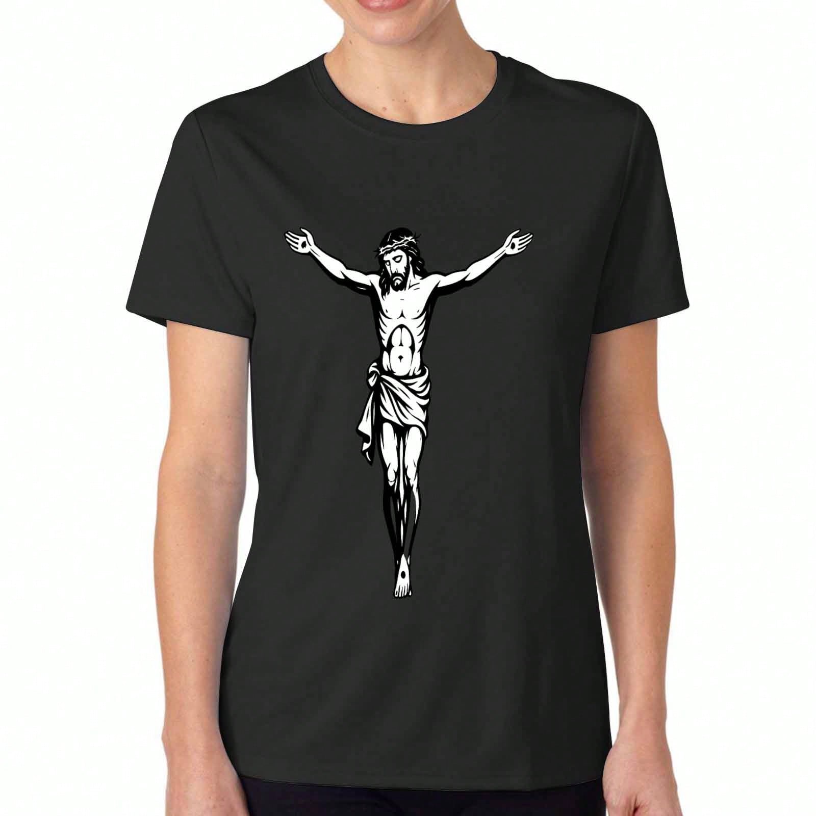 Jesus Christ Victorious Ladies Cotton T Shirt, Premium Cotton Quality Print, Durable, Casual And Fashionable. Express Your Faith With This Classic Des S разноцветный
