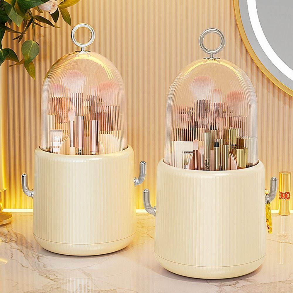 

Plastic 360° Rotating Brushes Organizer 7 Grids Makeup Storage Basket for Vanity