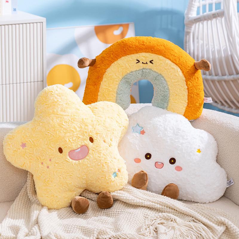 Cloud Sun Star Plush Pillow With Pp Cotton Filling For Kids And Teens Comfort