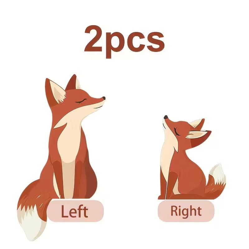 

2 Cute Fox Wooden Wall Art Decorations, Cute Fox Door Decorations, Wall And Corner Decorations, Switch Panel Covers, Home Decor B
