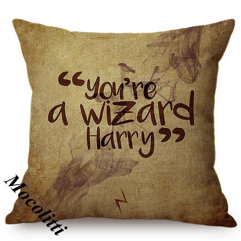 Vintage Classic Quotes Letter Art Print Sofa Throw Pillow Case Cotton Linen Home Decorative Square Chair Cushion Cover Cojines