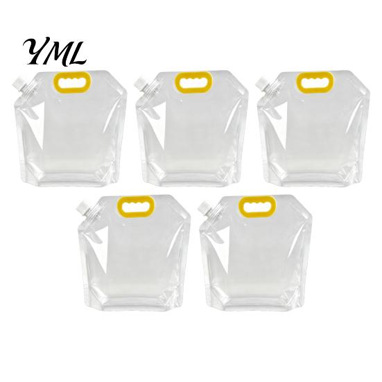 Reusable Food Storage Bags 5PCS Grain Bag with Handle, Large Capacity Cereal Container, Vertical Standing Pouch Organizer, Moisture Proof for