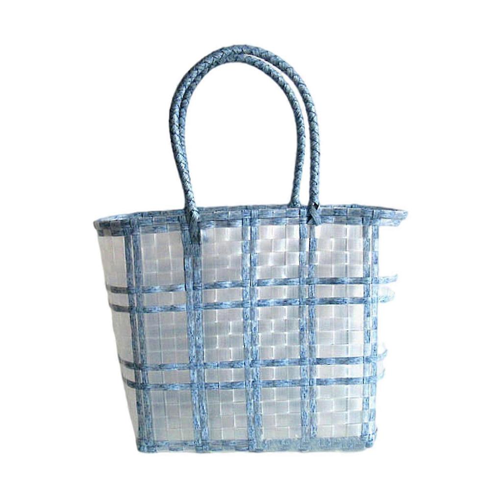 Vegetable Basket Large Capacity Waterproof Pvc Fruit Braid Hand-carrying Organizer Pouch For Home