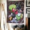 Invader Zim Wandteppich Ästhetischer Wandbehang Bedruckter Stoffdecke Dekorative Wandteppiche für Schlafzimmer Wohnzimmer Heimdekoration