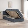 LED Storage Bed with Mattress Dark Grey 90 x 200 cm Velvet