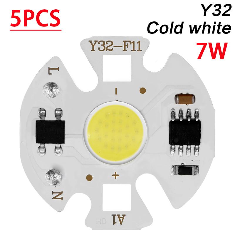 Y32 5pcs Chip COB LED Lamp LED Lamp Bulb 220V IP65 Input Smart IC For DIY LED Flood Light Spotlight Real Power 3W 5W 7W 10W 12W