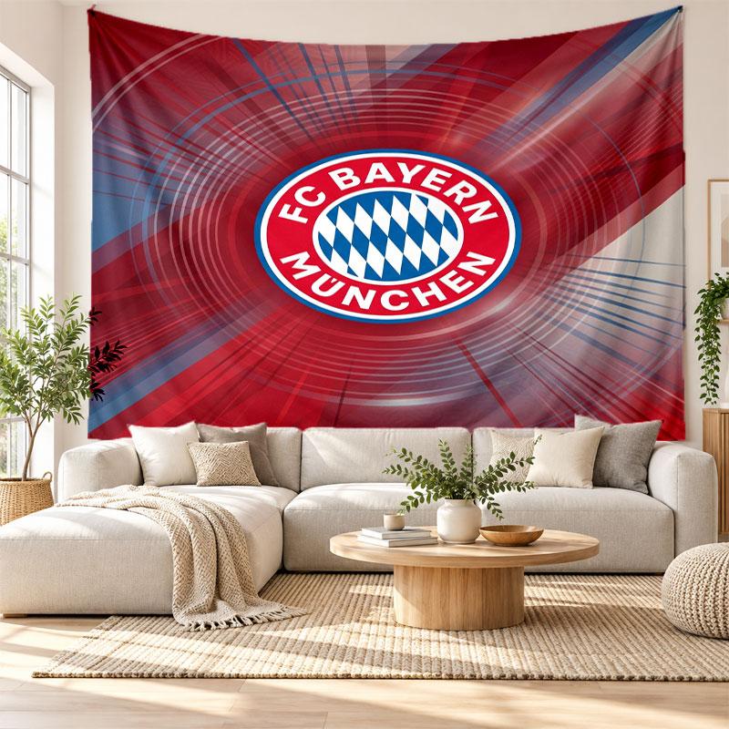 Bayern München Vægtæppe, Blødt Stof Vægophæng, Dekorativ Baggrund til Soveværelse Hjemme Vægkunst