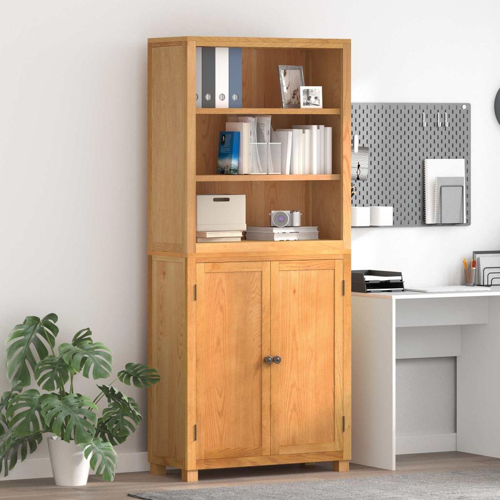 Storage Furniture Set with Storage Compartment and Doors Brown Wood Based Material