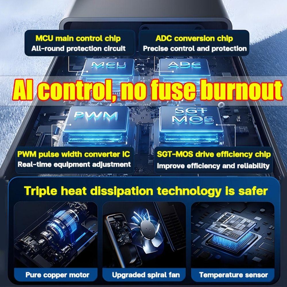 12V/24V To 220V Car Inverter Digital Display High Power Car Inverter Socket Smart with 6 USB Ports Automotive Charger Inverter