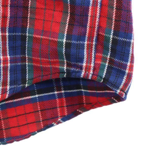 Melton 70-talls Vintage Laget i USA rutete Langermet Flanellskjorte L Rødlig Herre Brukt