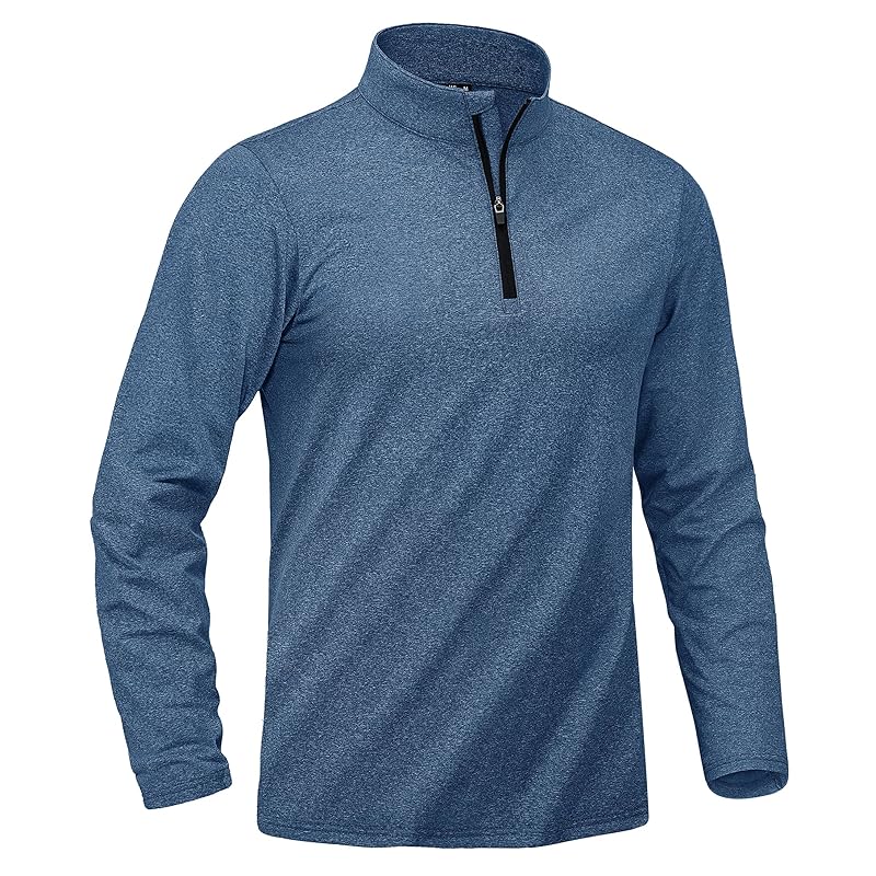 

[KEFITEVD] half zip men s golf wear spring clothes trainer Fleece lining Windproof high neck t-shirt training wear winter outer fleece sweatshirt long