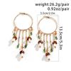 Boucles d'oreilles pendantes longues à pompon en cristal champignon coloré style bohème pour femmes, anneau d'oreille exagéré, tendance, cadeau, bijoux Y2K