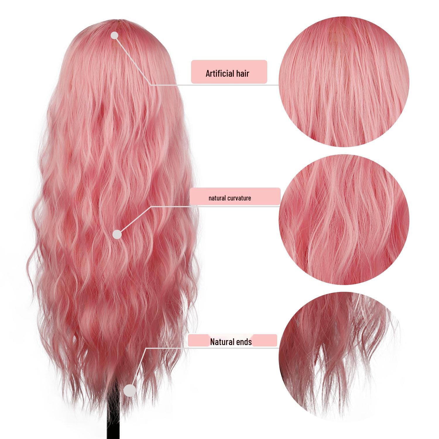 Grape Purple Long Wavy Synthetic Fiber Wig with 4x4 Lace for Women вишневый розовый