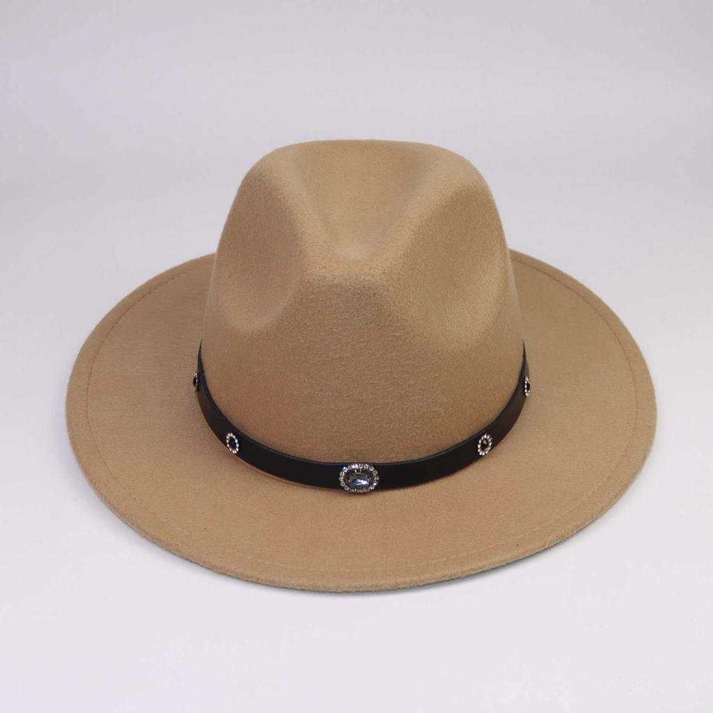 Four Seasons Men's Hat Women's Wool British European, American and Western Cowboy Hat Belt Jazz Hat
