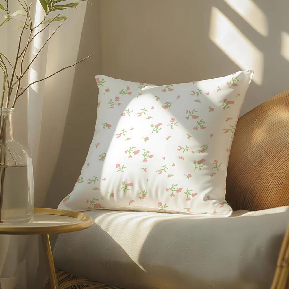 Elegant Flowers With Artistic Patterns Pillow Case Double-Sided Plush Sofa Cushion Covers Organic Breathable Invisible Zipper
