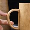 1/2pcs Solid Wood Handle Handy Cup Creative Wooden Mug for Coffee Tea Beer Multi Purpose Household Commercial Use Durable Beech