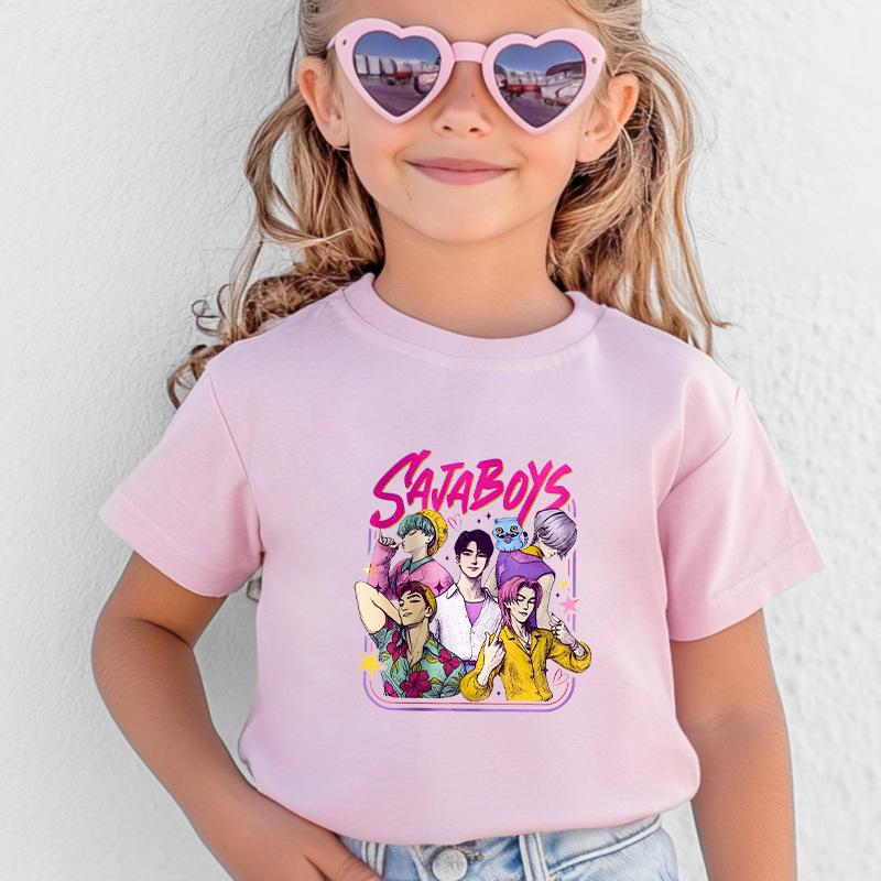 T-Shirts Girls Children's Women's Comfortable Cartoon Printed T-shirt Pure Cotton Short Sleeves Soft
