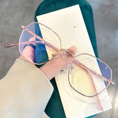 Metall Polygonale Brille Rahmen Weiblich Einfarbig Blaulichtfilter Flache Spiegel Online-Berühmtheit Kurzsichtigkeitsbrille mit dem gleichen Modell