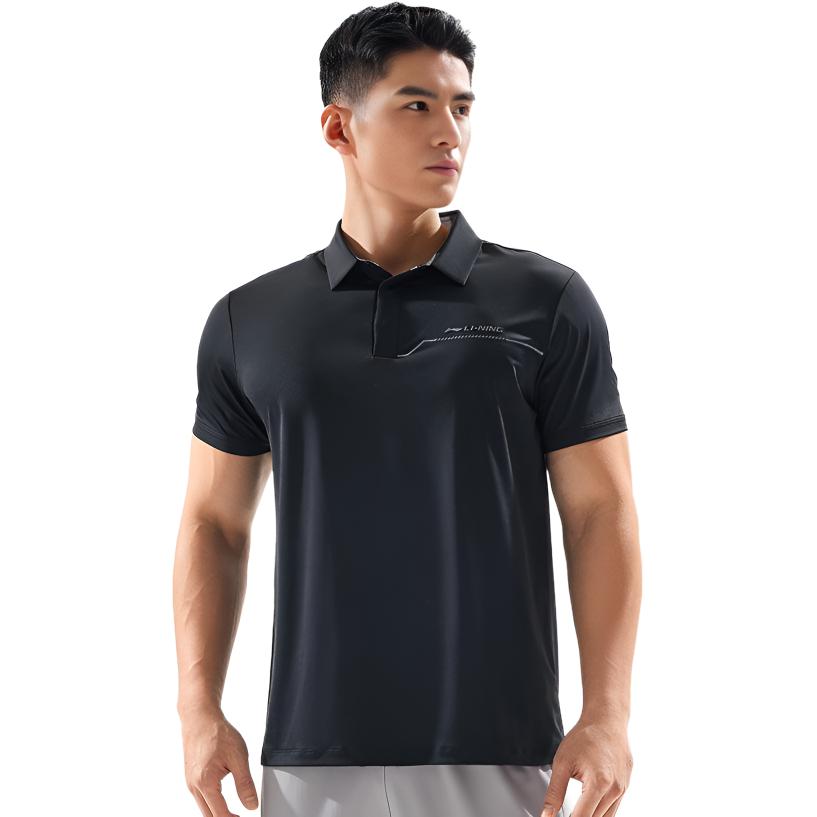 Li Ning Fitness Series Polo Shirt Men's Black APLV285-6