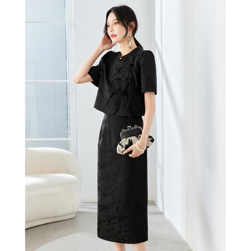 TERRE BLEUE Women s Summer Chinese Style Two-Piece Set XL