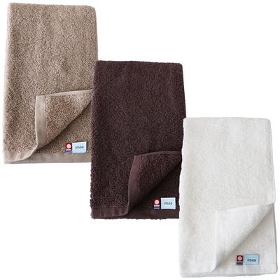 Imaa Imabari Certified Slim Bath Made In Perfect for Saunas and Light Brown X Brown X White Towels, 3-Piece Set, Lightweight, Absorbent, Quick-Drying,