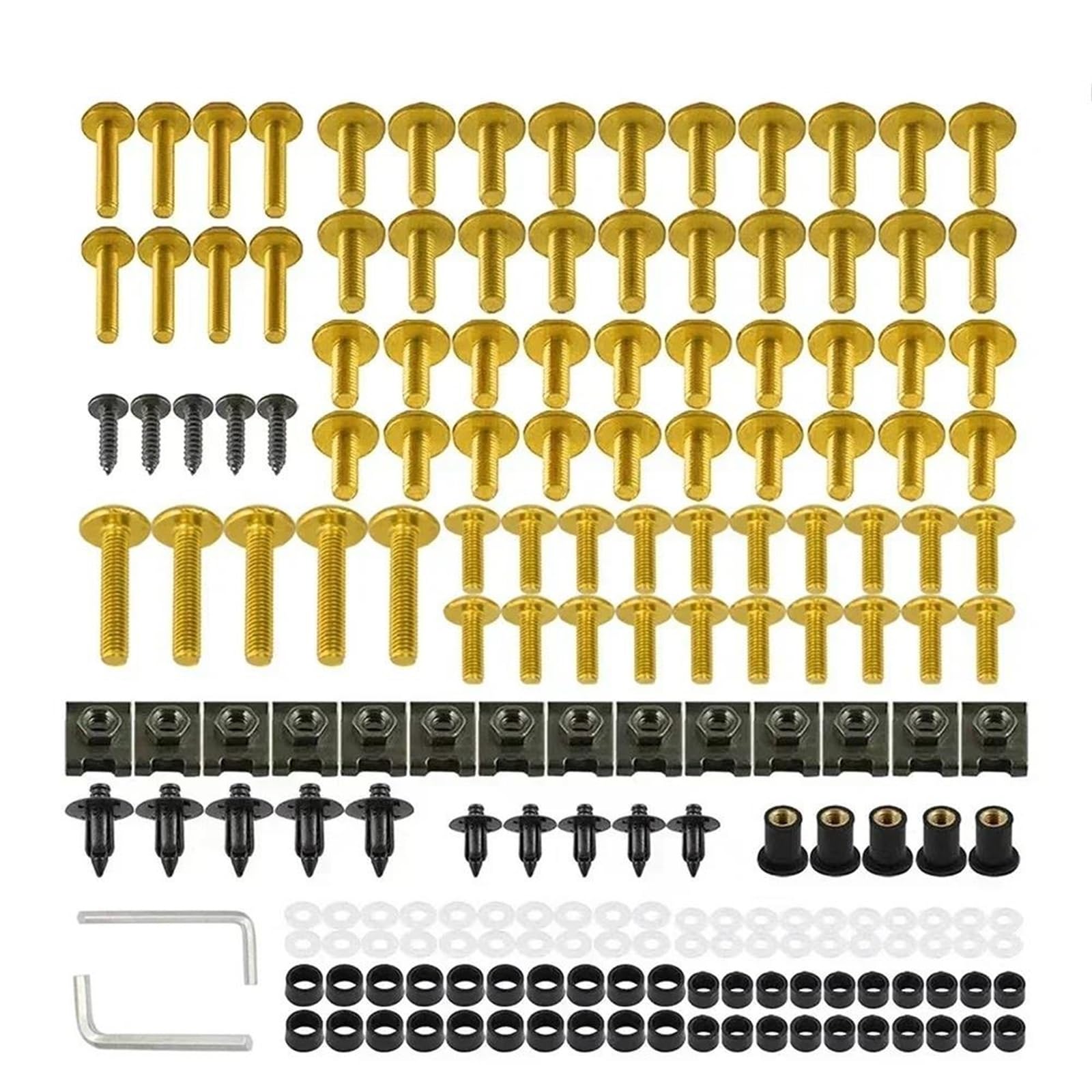 Bolt Nut Motorcycle Fairing Bolts & Nuts Kit Bodywork Screws Fits Cowl Set for One size