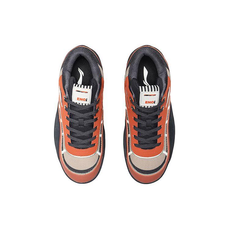 Li Ning Star Speed The One Series Synthetic Leather Fabric Star Classic Casual Breathable Low Top Skate Shoes Men sneaker Amber-Brown AGCQ367-3