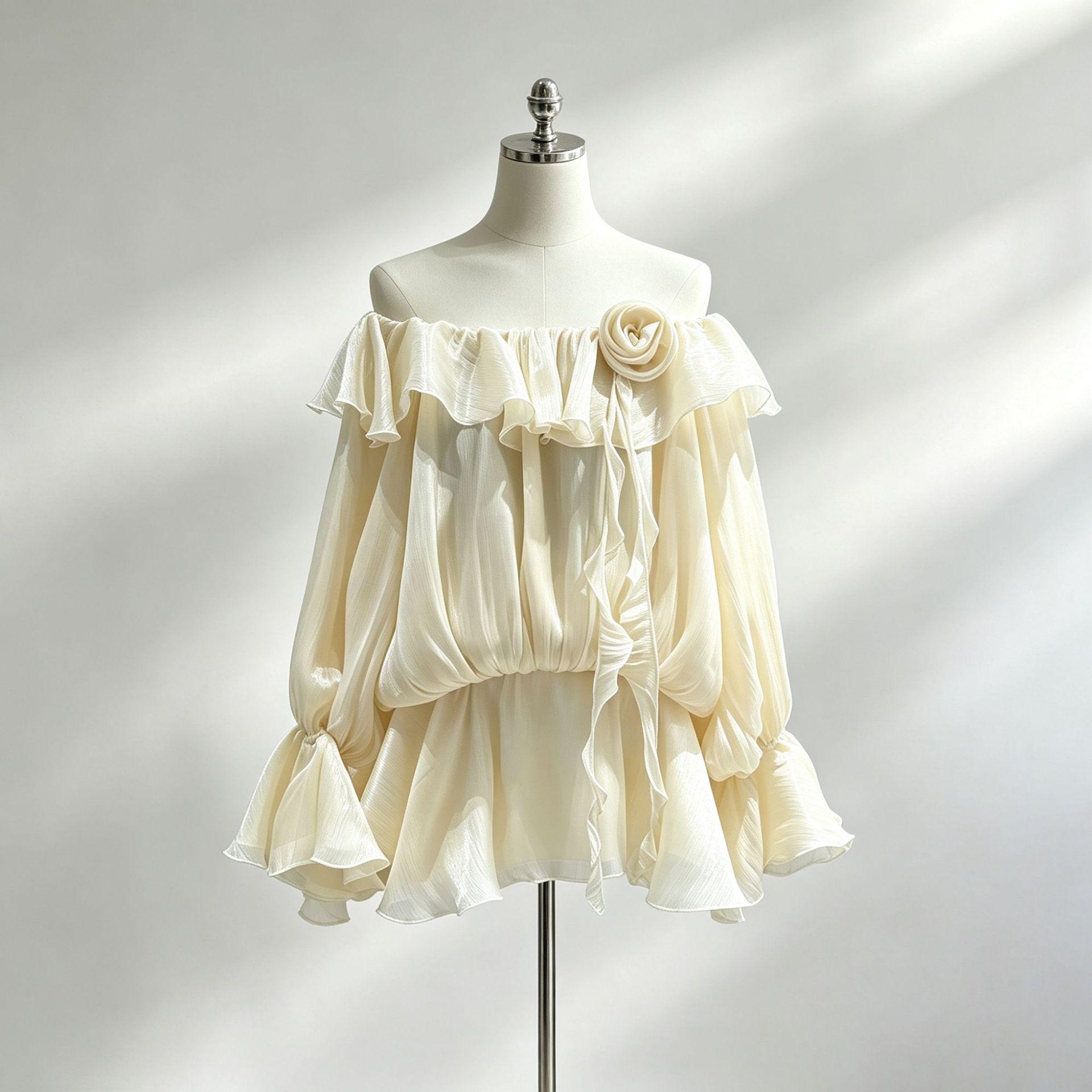 French milk apricot streamer yarn shoulder