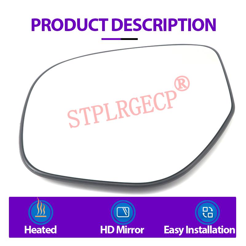 Verre chauffant de rétroviseur latéral de remplacement avec plaque pour Citroën C4 Aircross 4008 2012-2017