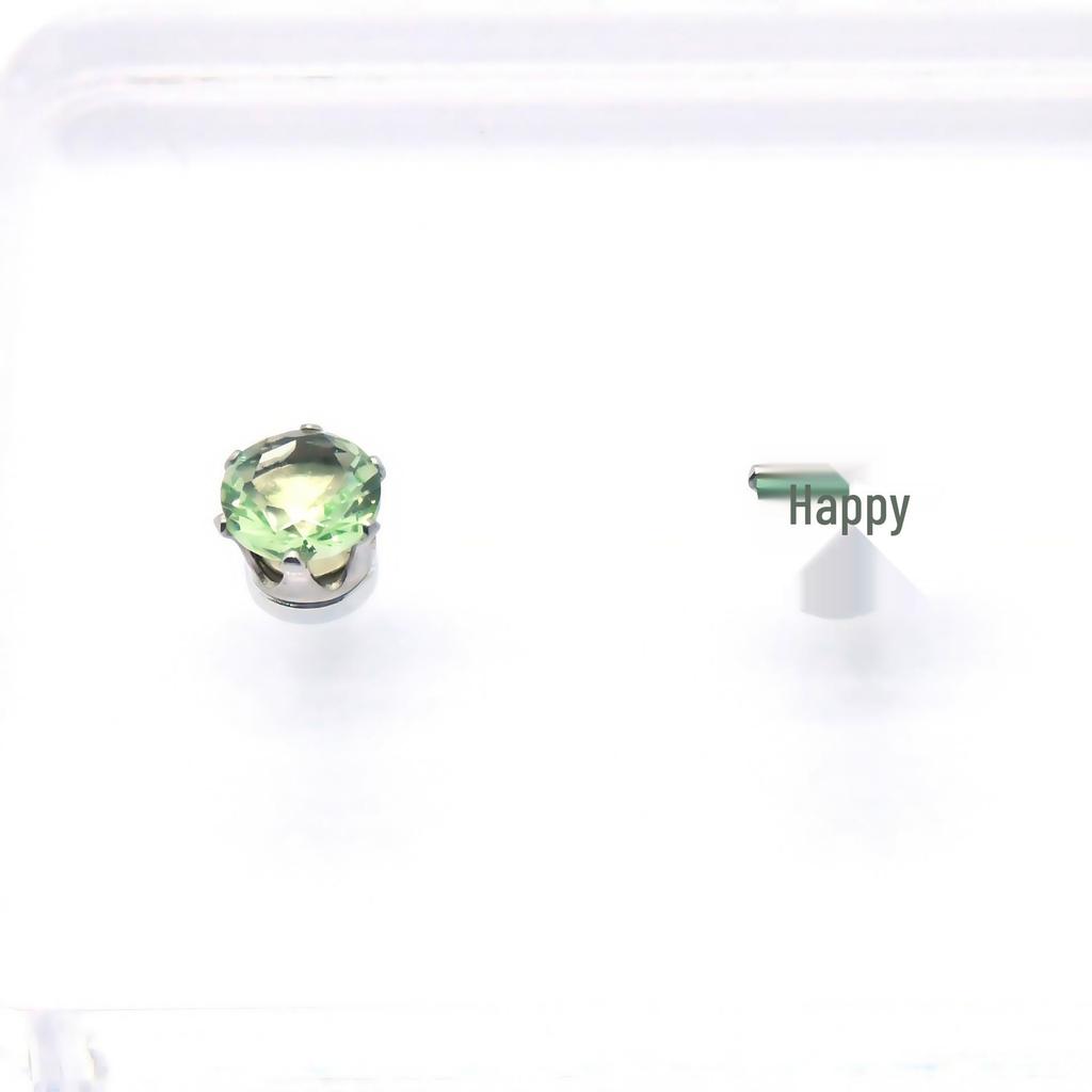 Stainless Steel Zirconia Magnetic Ear Clip - No Piercing Needed, Sparkly Hole-Free Stud for Girls