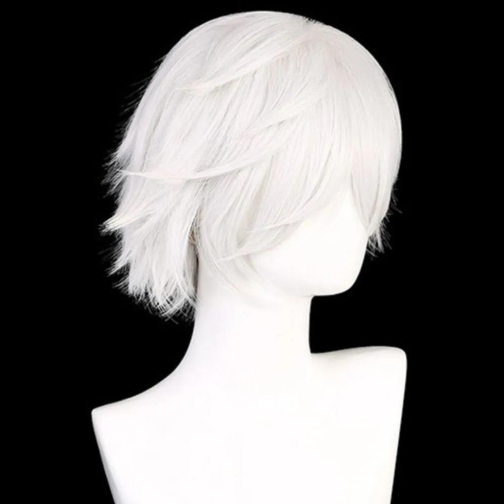 Theater props, short haircut, silver wig, cosplay, makeup, short hair wig