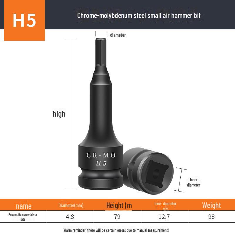 

Промышленный пневматический пистолет с удлиненным шестигранным ключом 1/2 - хромомолибденовая сталь высокой твердости