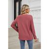 Spring and Autumn Women's Blouse Loose V-neck Long-sleeved Solid Colour Casual Tops