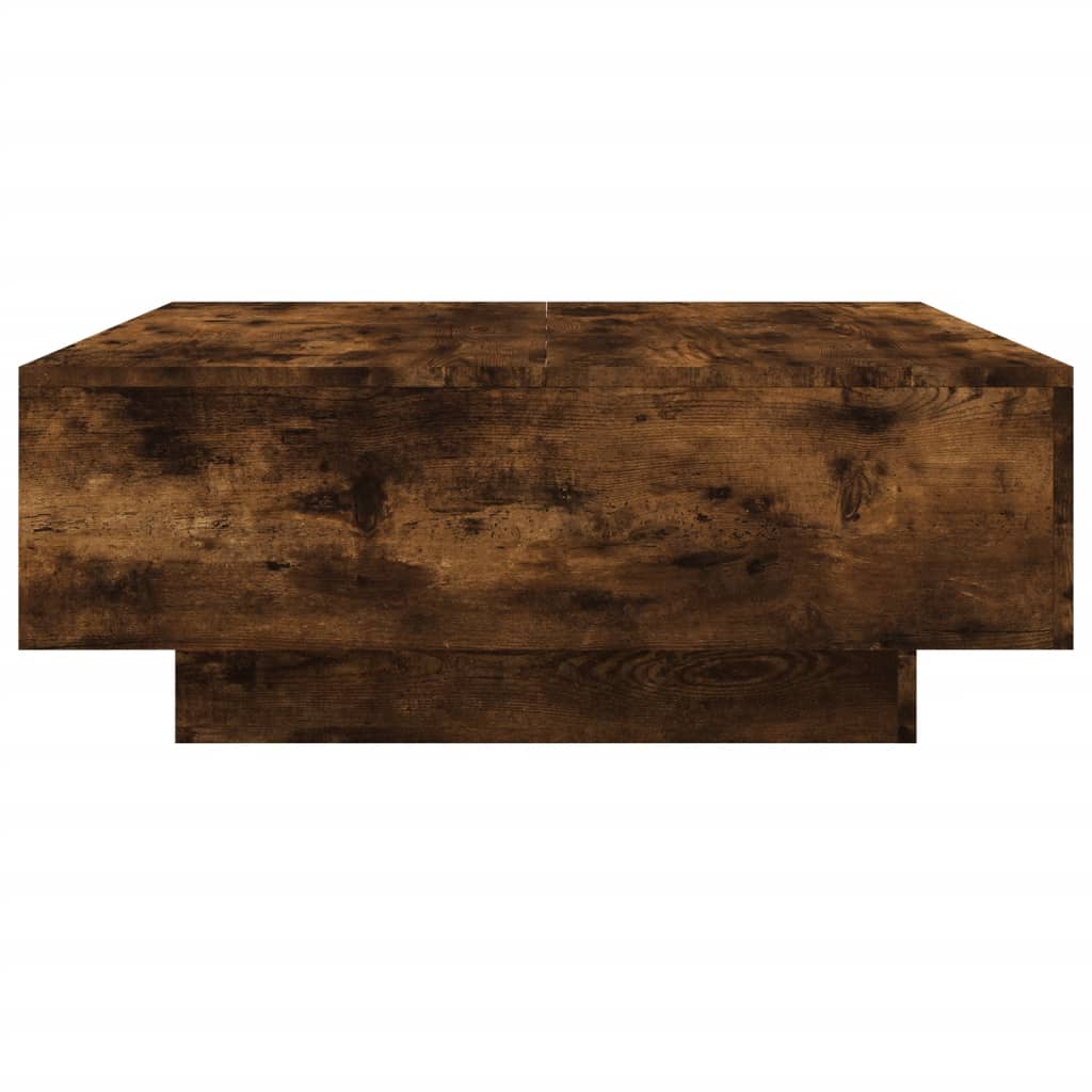 LED Coffee Table In Smoked Oak 80 X 80 X 31 Cm