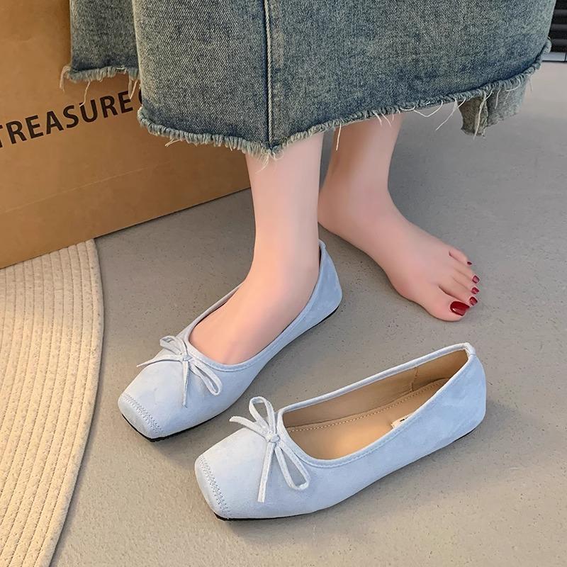 Women Flats Fashion Designer Shallow Flats Boat Shoes Female Butterfly-Knot Ballet Flat Loafers Shoes Slip On Sneakers Women