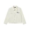 Loose Fit Polo Collar Casual Solid Color Logo Long Sleeve Woven Jacket Men Jackets Jade-White F51M238703F-IV