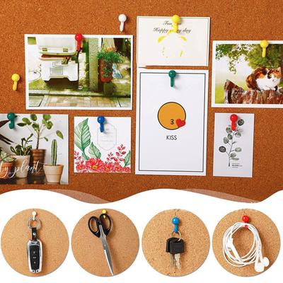 50 Pcs Push Pin Hooks Plastic Heads Cork Board Hooks Decorative Thumb Tacks Hook for Cork Bulletin Board Photos Calendar Home Office School Supplies