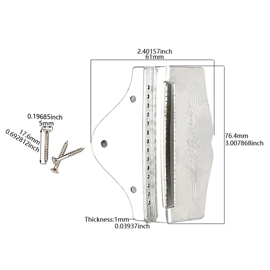 14 Strings Metal Mandolin Tailpiece Mandolin Tailpiece with Mounting Screws Mandolin Replacement Parts Easy to Use