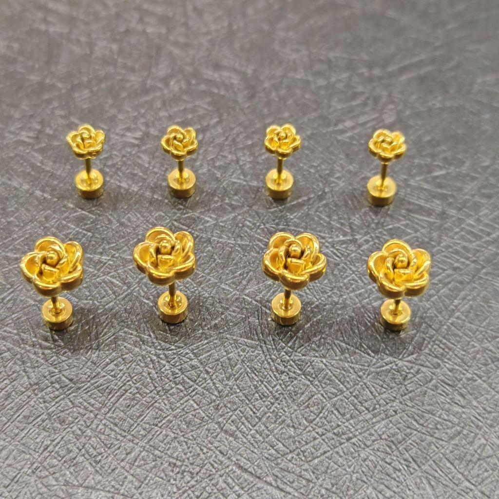 Ohrstecker aus Edelstahl mit Rosentwist gegen Verlust - Modisch, Exquisit, Vielseitig, Nicht verblassend.