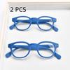 2Pcs Suit Round Reading Glasses Women Glasses Frame Retro Prescription Frames Men Orange Eyeglasses Frame Spring Hinge