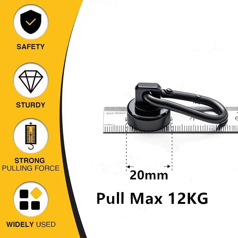 

Черные Сильные Магнитные Крючки Сверхмощный Неодимовый Магнитный Крюк с Вращающимся Карабином Подвешивание для Холодильника Кухни Офиса Декора 1PC