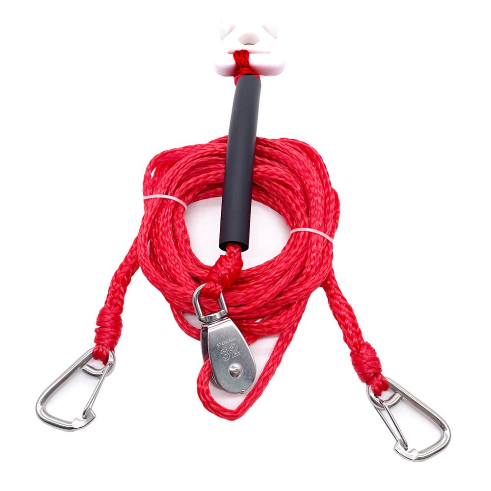 12ft Pulling Rope With 2 Steel Hooks Pulley Kayak Inflatable Bed Tow Harness Water Sport Accessories