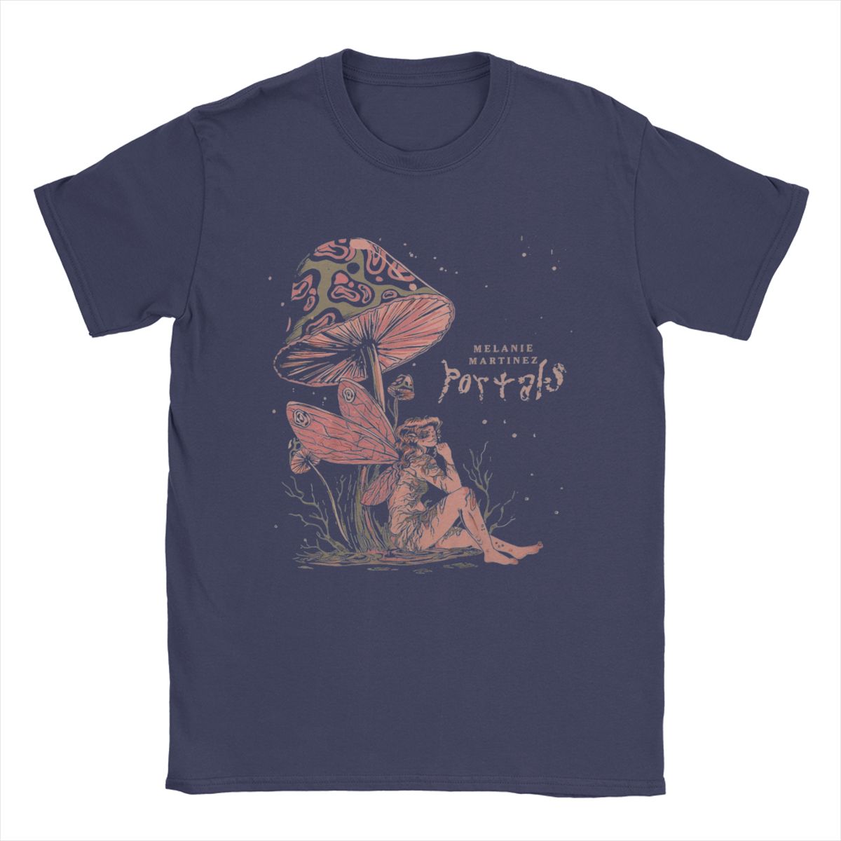 

Melanie Martinez Mushroom T Shirt for Men Cotton Creative T-Shirts Crew Neck Tees Short Sleeve Clothes Plus Size S темно-синього кольору