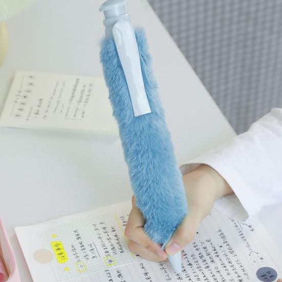 Giant Plush Click Pens Fluffy Press Ballpoint Pen Fun Party Favor Pen Novelty Writing Tools for School Journaling Gifts