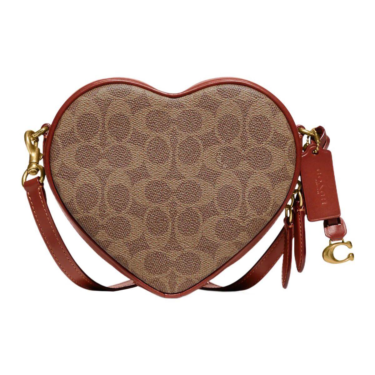 

Coach Heart 19 Classic Monogram Heart Shape Zipper Closure Leather Crossbody Bag Small Women Crossbody Bag Brown Yellow Rust CE726-B4NQ4 Basic Set (Bag+Dust Bag)