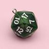 20-Sided Pearl Acrylic Dice Shaker Bag Keychain Pendant for DIY Jewelry
